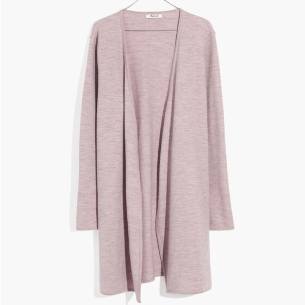 Madewell Lombard Cardigan Sweater Coat Longline Merino Wool Purple Pink Size Xs
